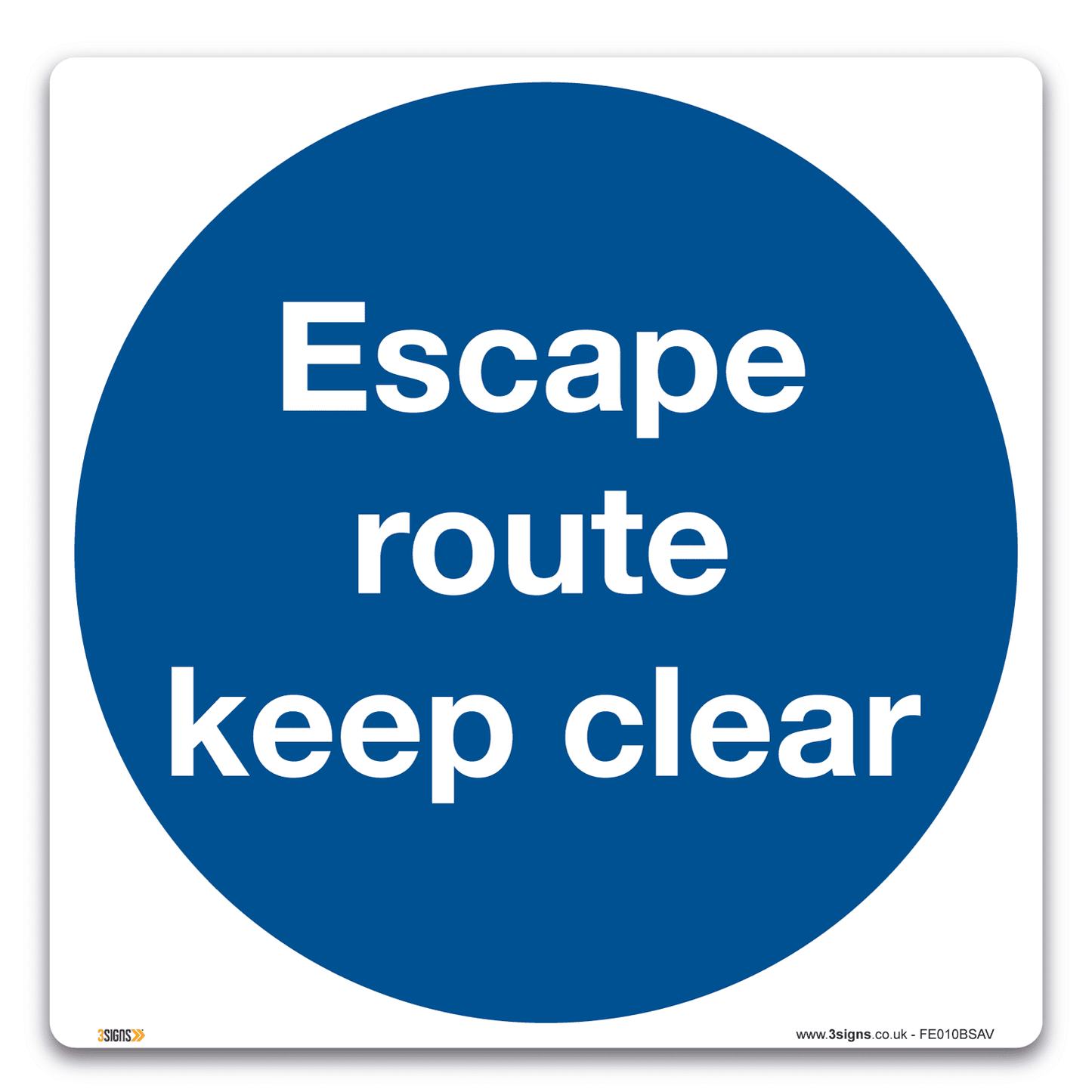 Escape Route Keep Clear Health And Safety Fire Safety Signs Safety Sign