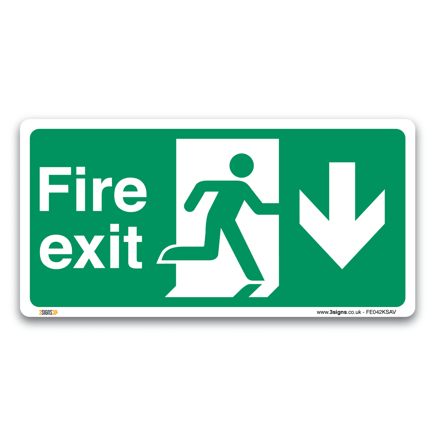 Fire Exit Arrow Down Safety Sign