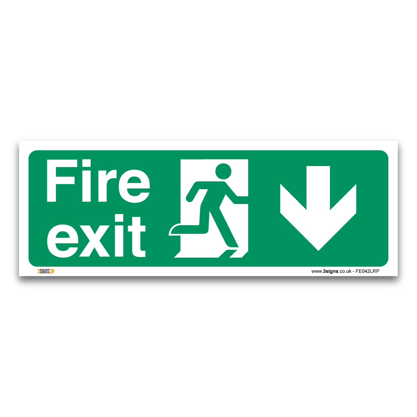 Fire Exit Arrow Down Safety Sign