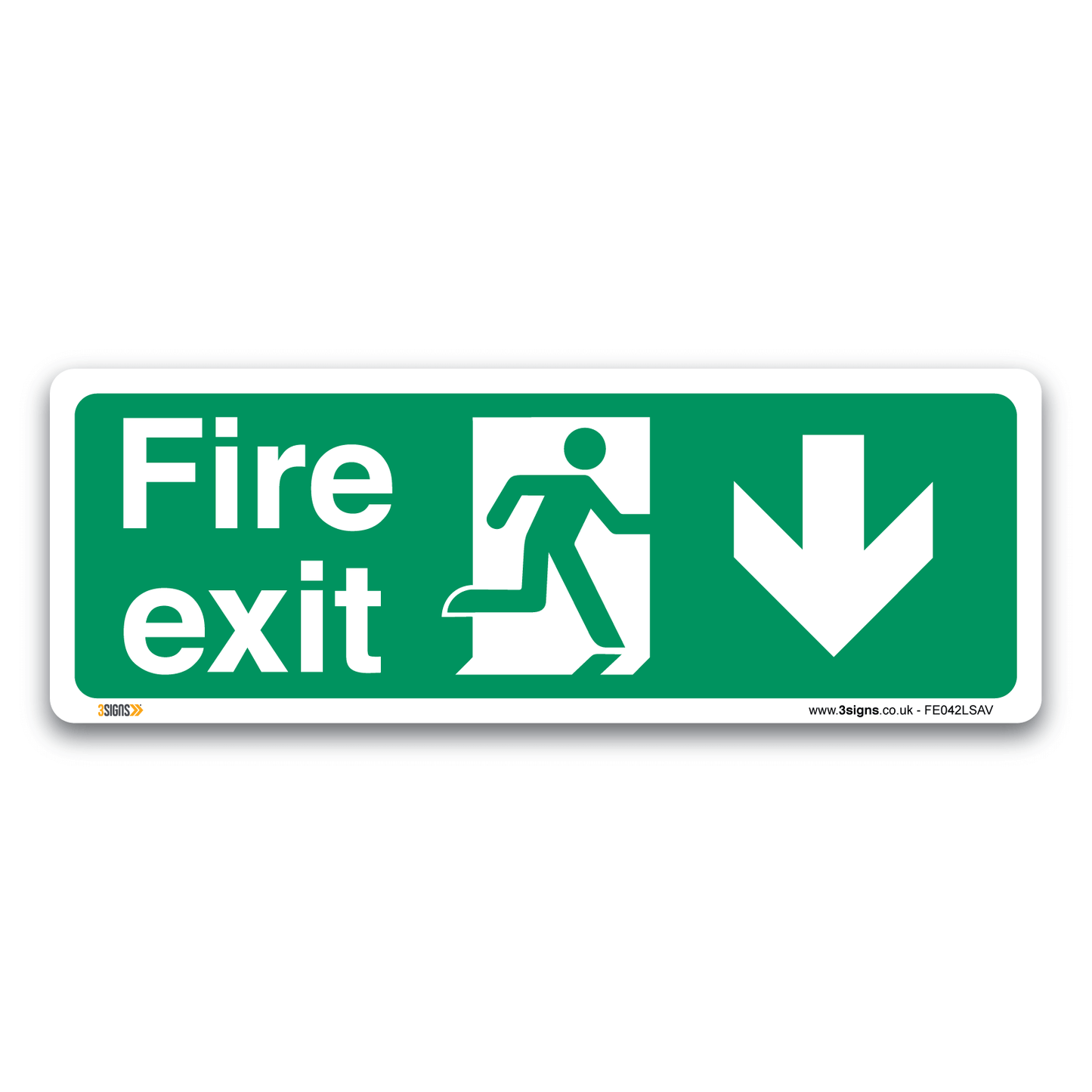 Fire Exit Arrow Down Safety Sign