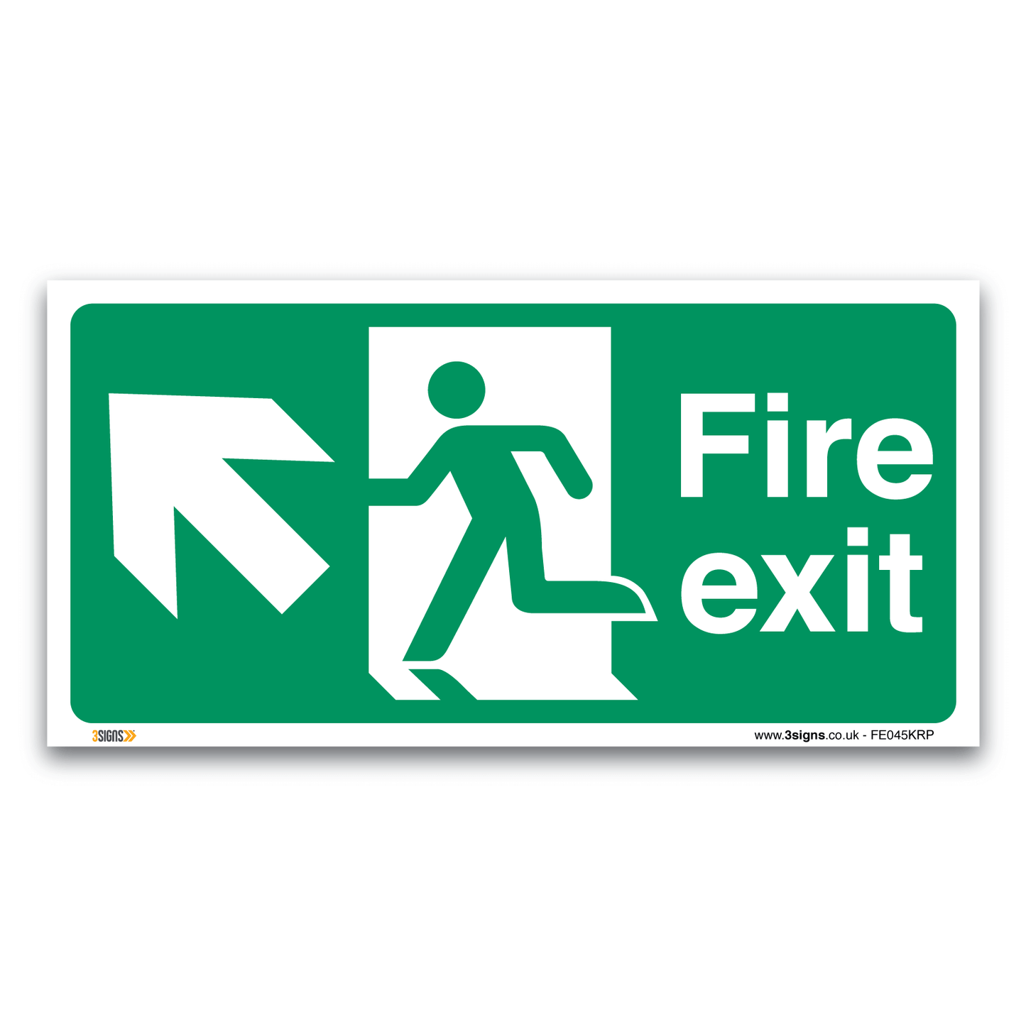 Fire Exit Arrow Left Up Safety Sign