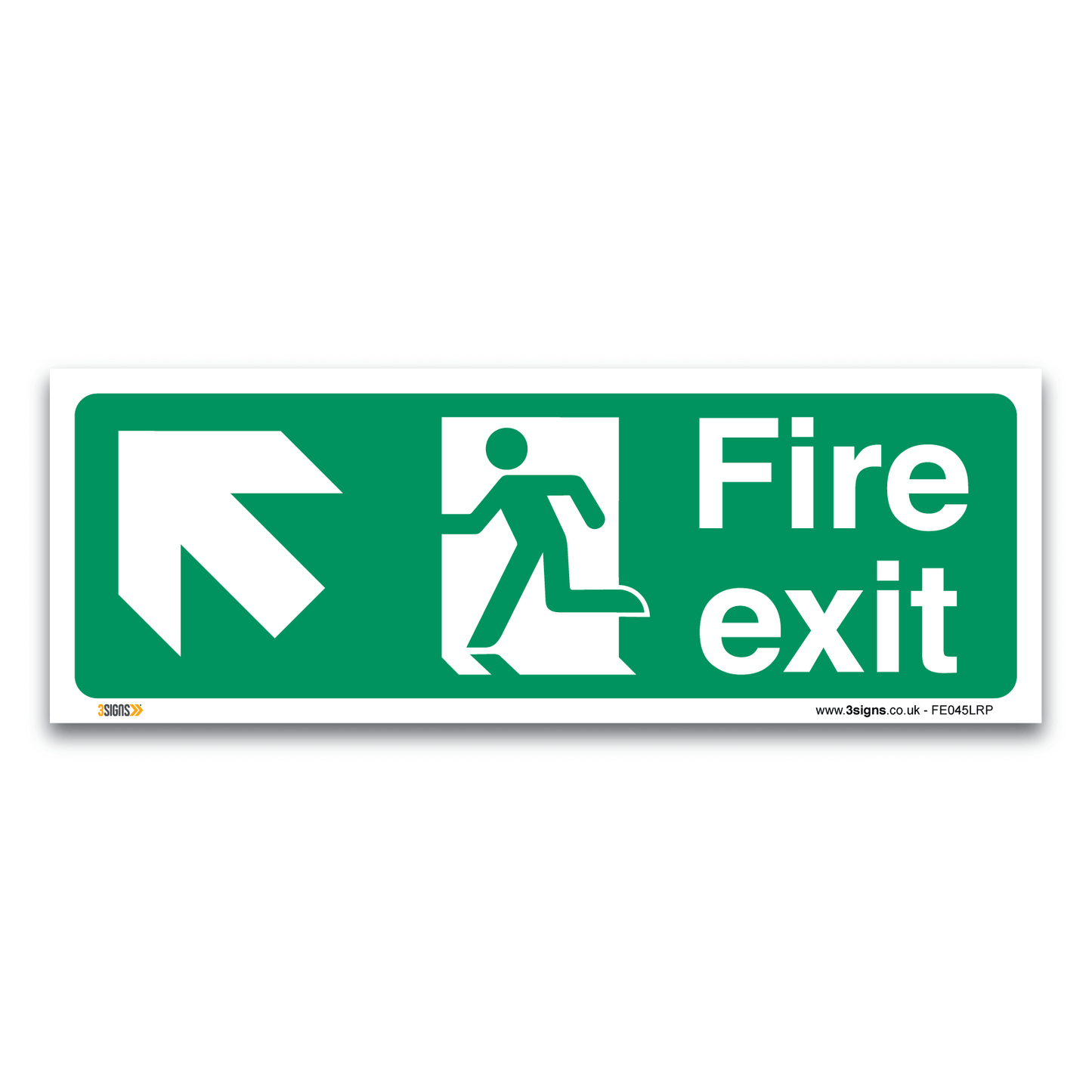 Fire Exit Arrow Left Up Safety Sign