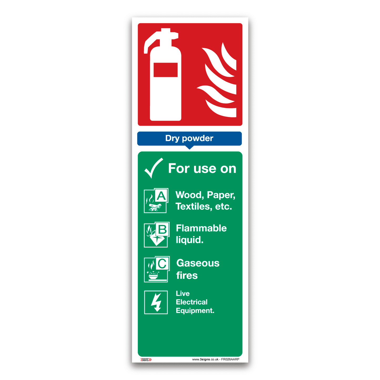 Dry Powder Fire Extinguisher Signs Safety Sign