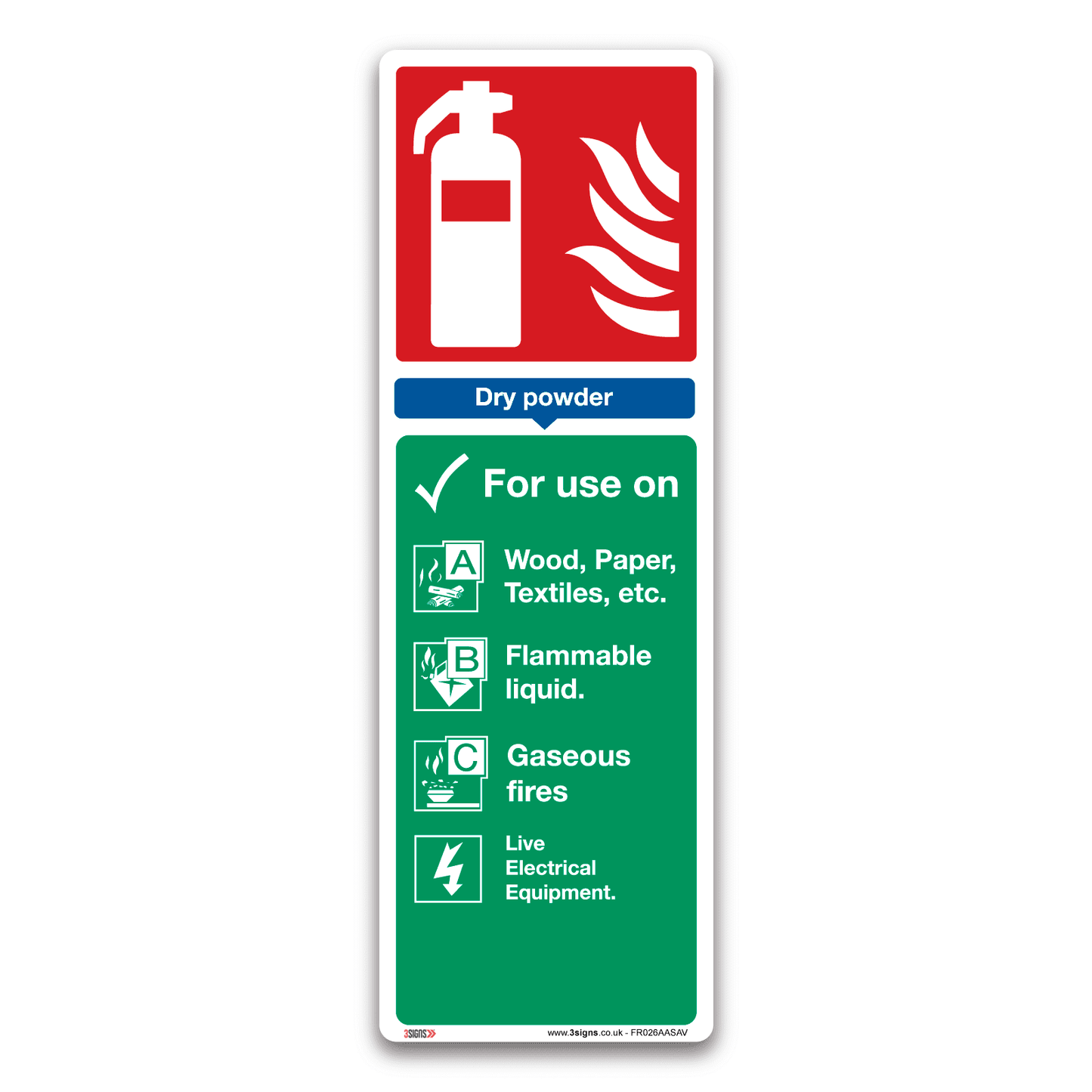 Dry Powder Fire Extinguisher Signs Safety Sign