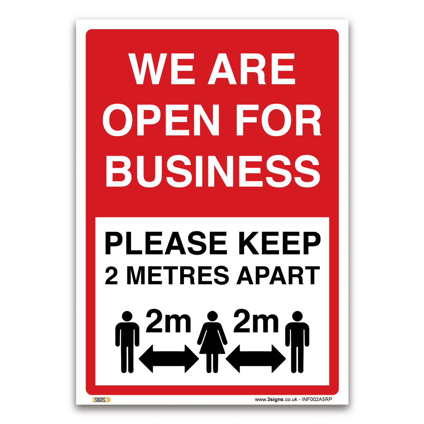 We Are Open For Business Safety Sign