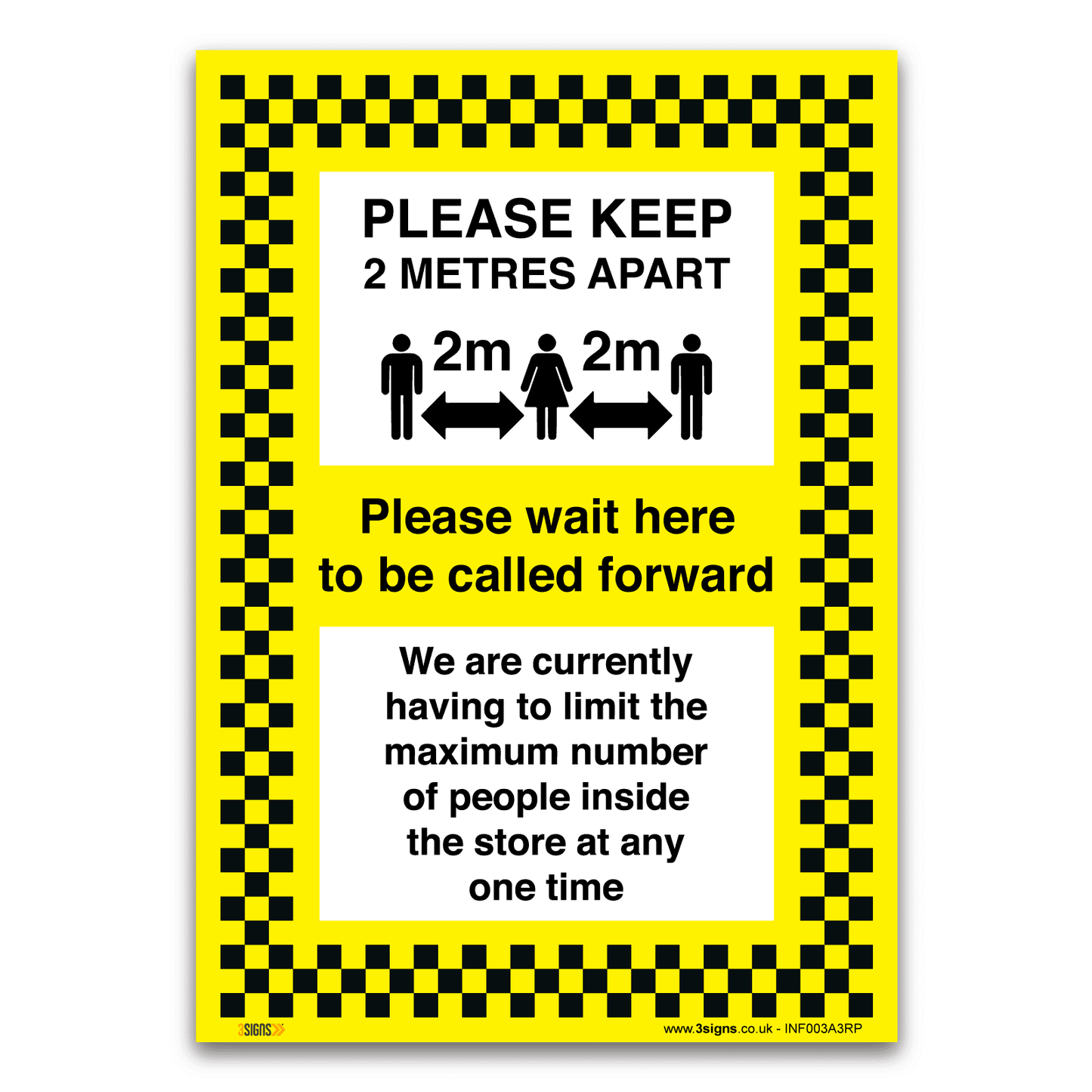 Please keep 2m apart sign, Health and Safety Hygiene Virus Risk Sign