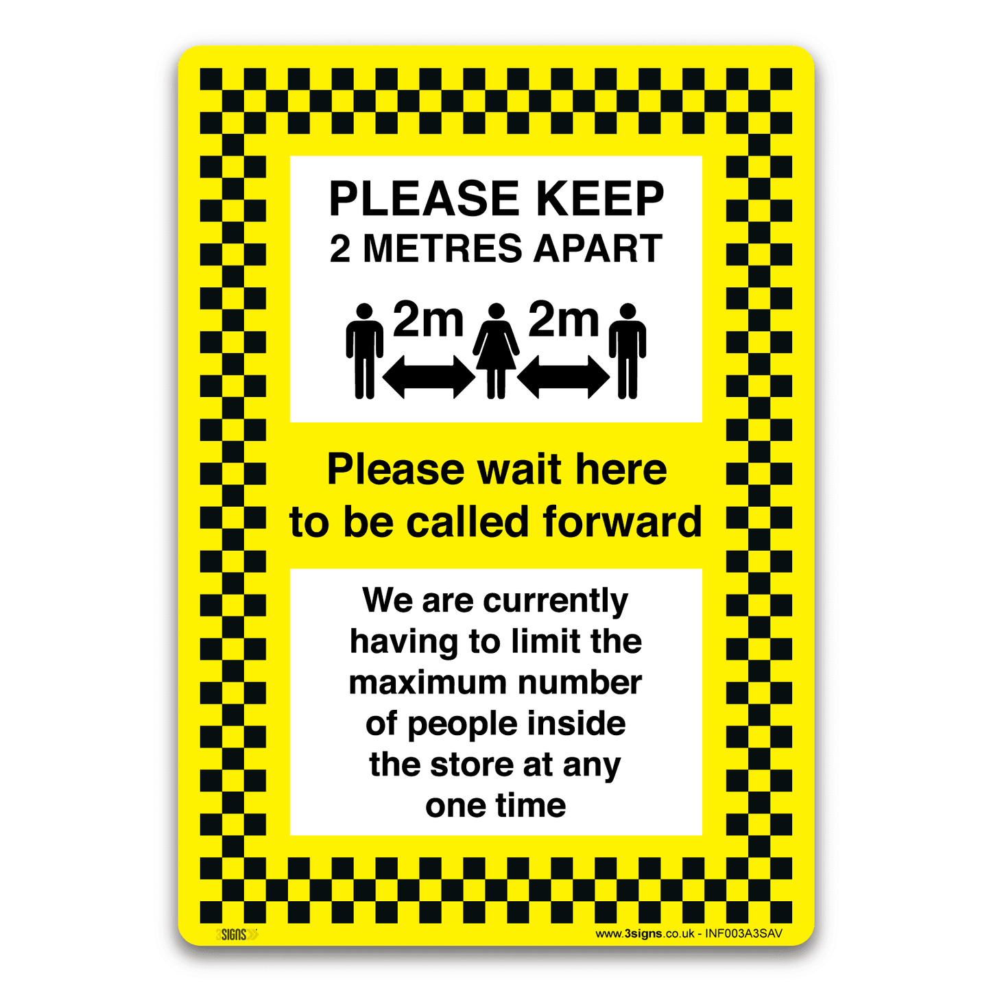 Please keep 2m apart sign, Health and Safety Hygiene Virus Risk Sign