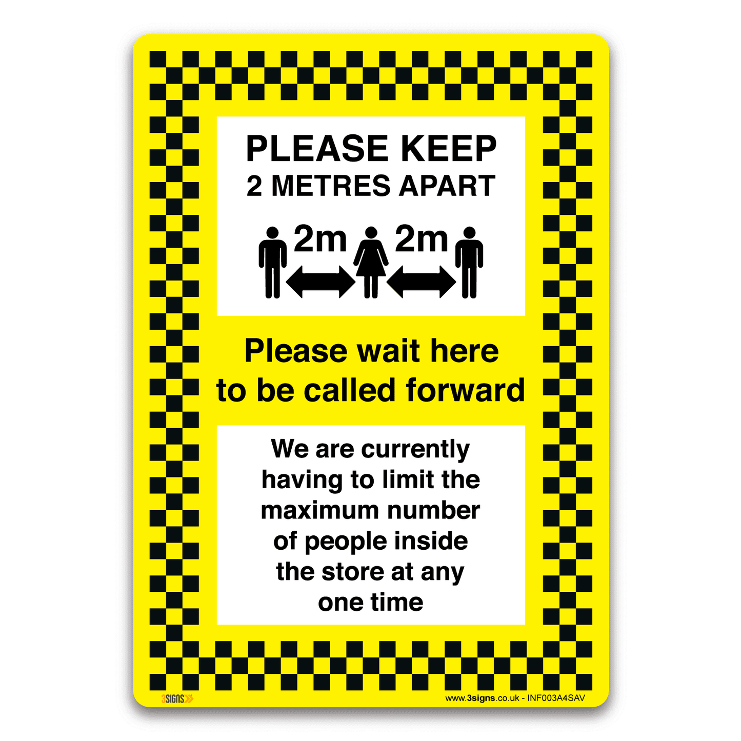 Please keep 2m apart sign, Health and Safety Hygiene Virus Risk Sign