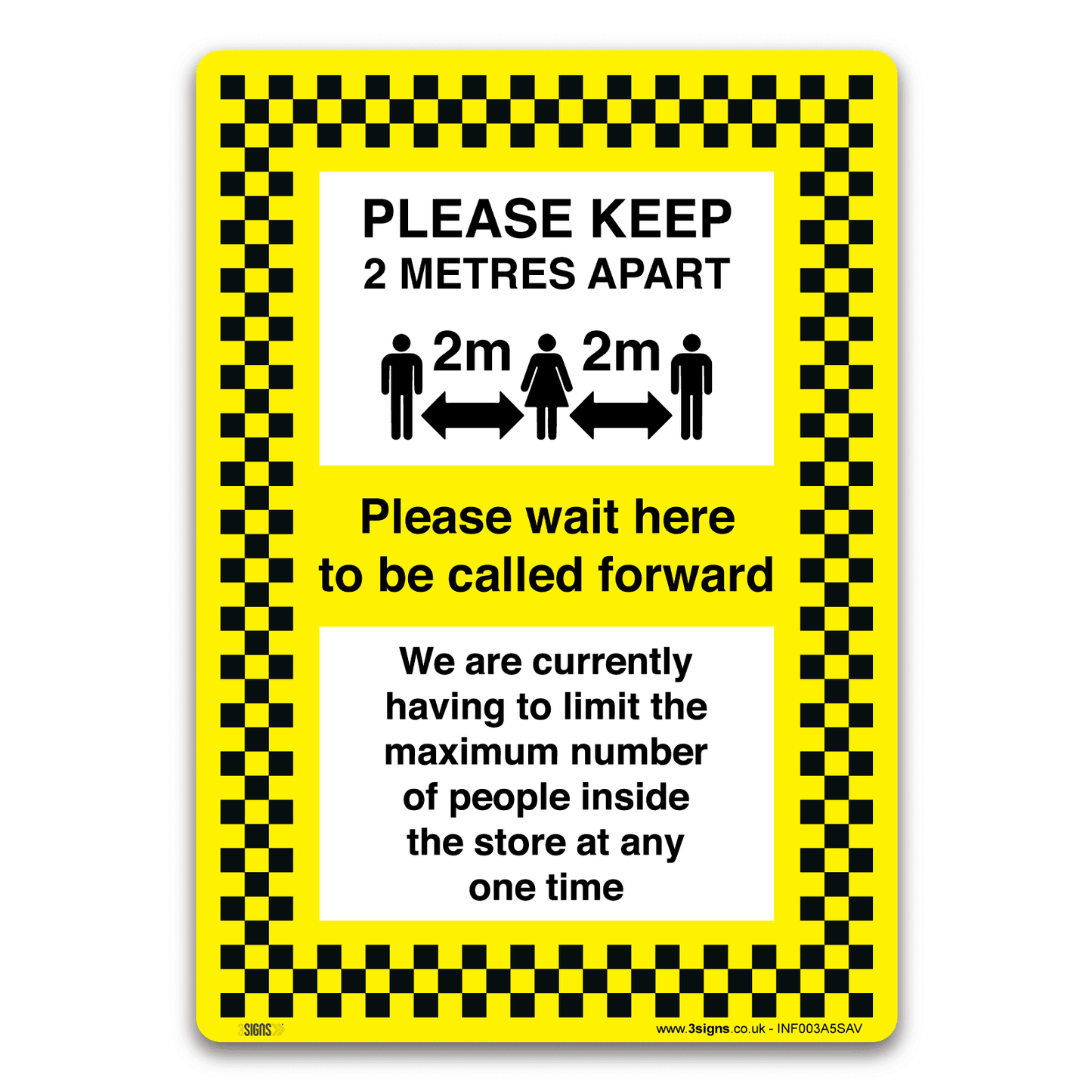 Please keep 2m apart sign, Health and Safety Hygiene Virus Risk Sign