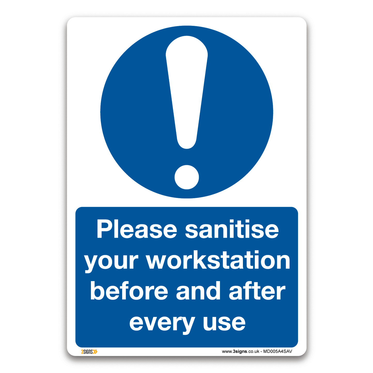 Please Sanitise Your Workstation Sticker Safety Sign