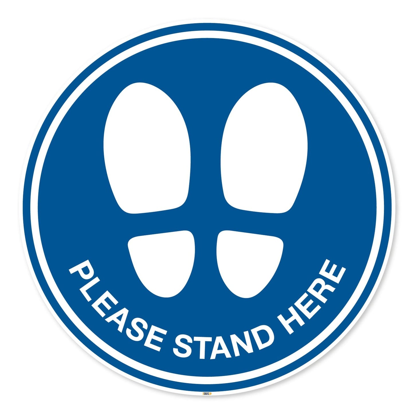 Please Stand Here Floor Markers Safety Sign