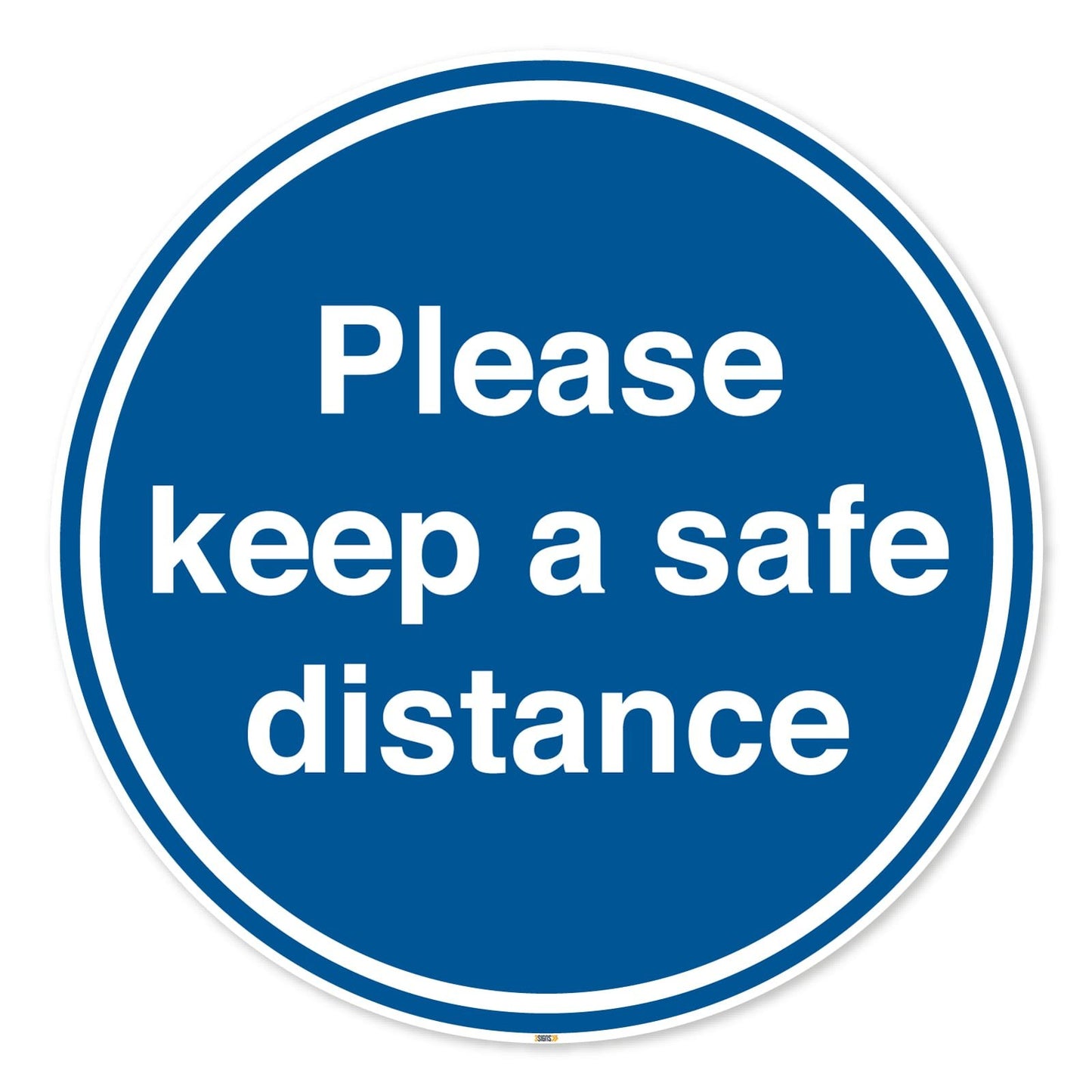 Please keep a safe distance Sign, Mandatory Virus Protection Safety