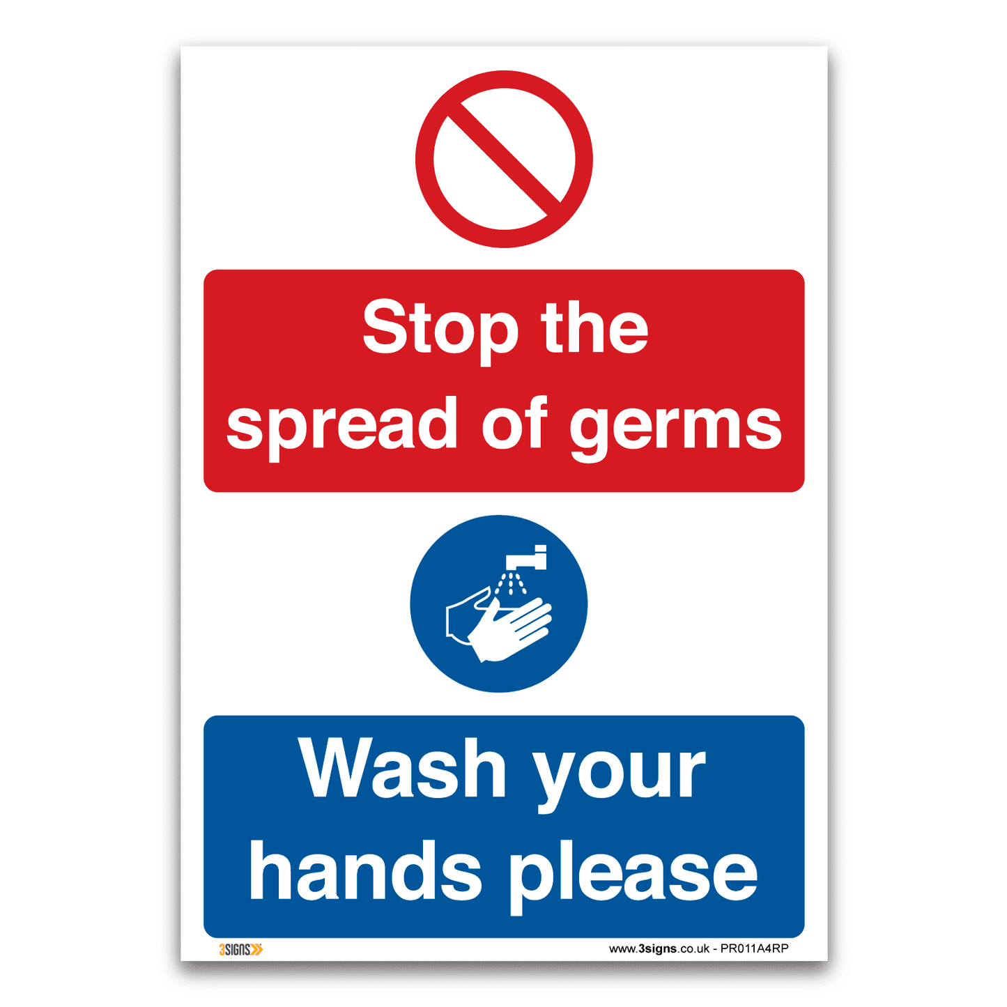 Stop the spread of germs, wash your hands please Sign - Health and Safety Hygiene Virus Risk Sign