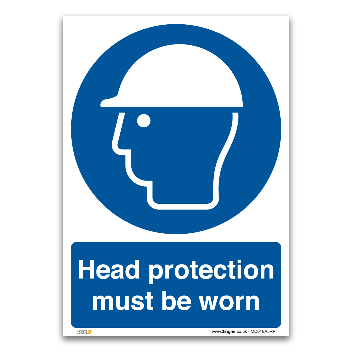 Head Protection Must Be Worn Safety Sign