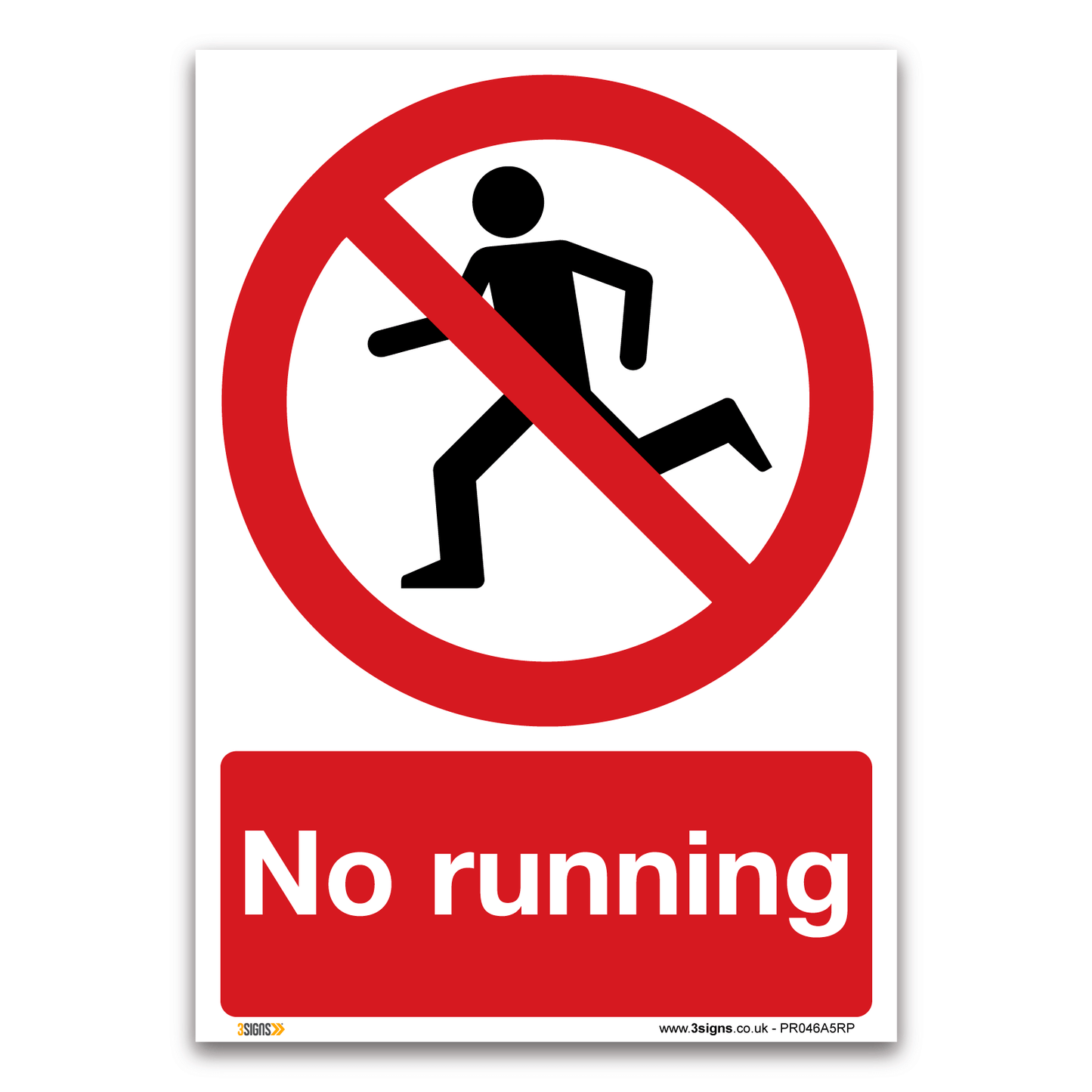 No Running Safety Sign
