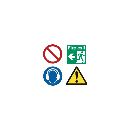 prohibition fire exit warning mandatory