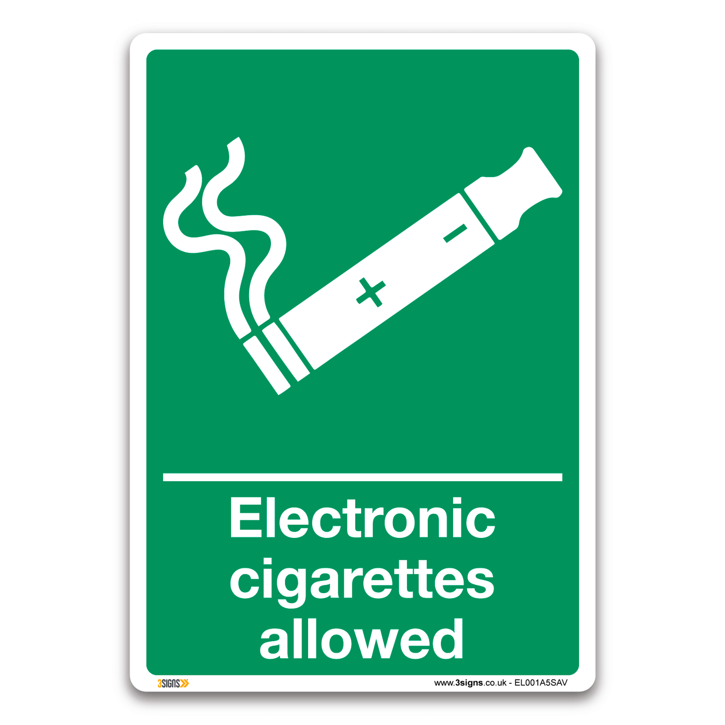 Electronic Cigarettes Allowed Safety Sign