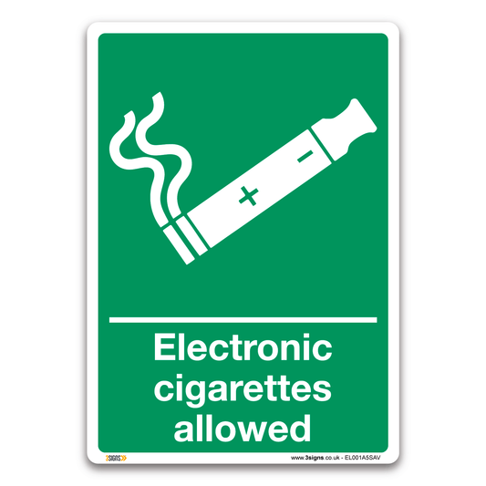 Electronic Cigarettes Allowed Safety Sign