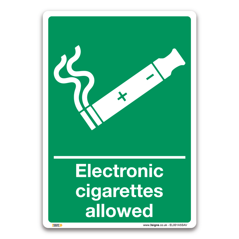 Electronic Cigarettes Allowed Safety Sign
