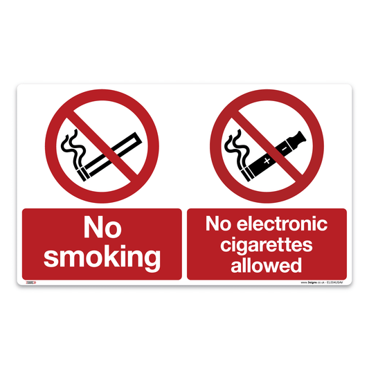 No Smoking No Electronic Cigarettees Safety Sign