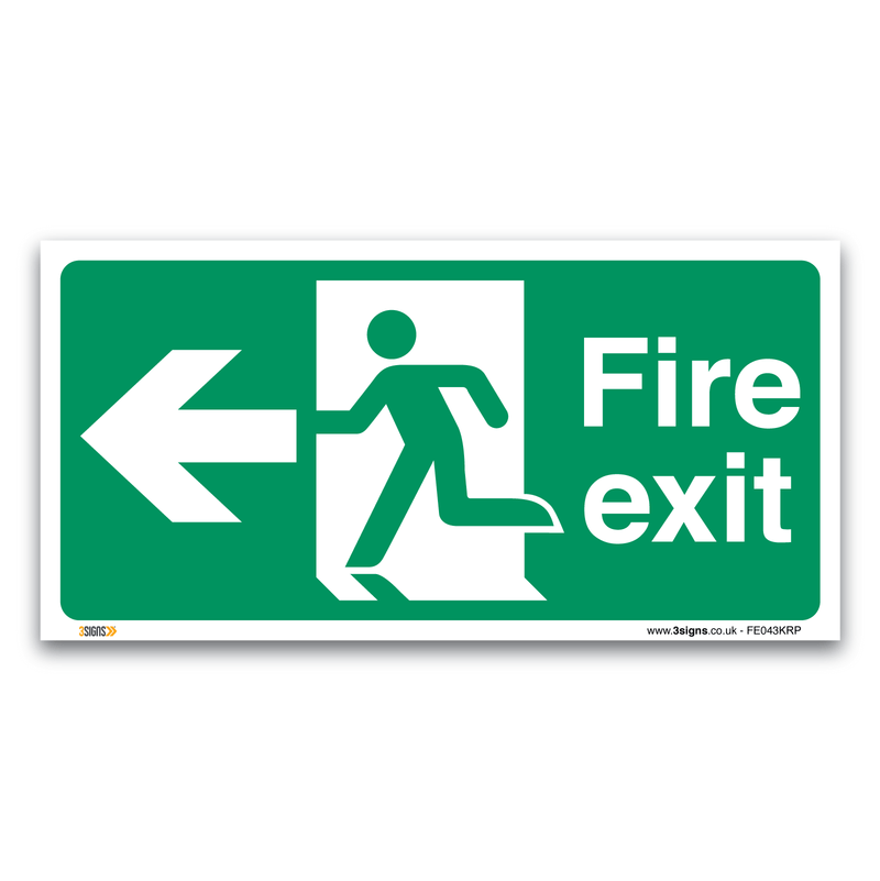 Fire Exit Arrow Left Safety Sign