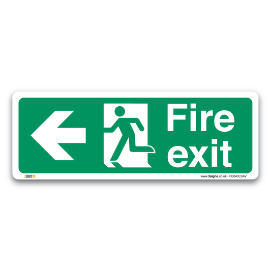 Fire Exit Arrow Left Safety Sign