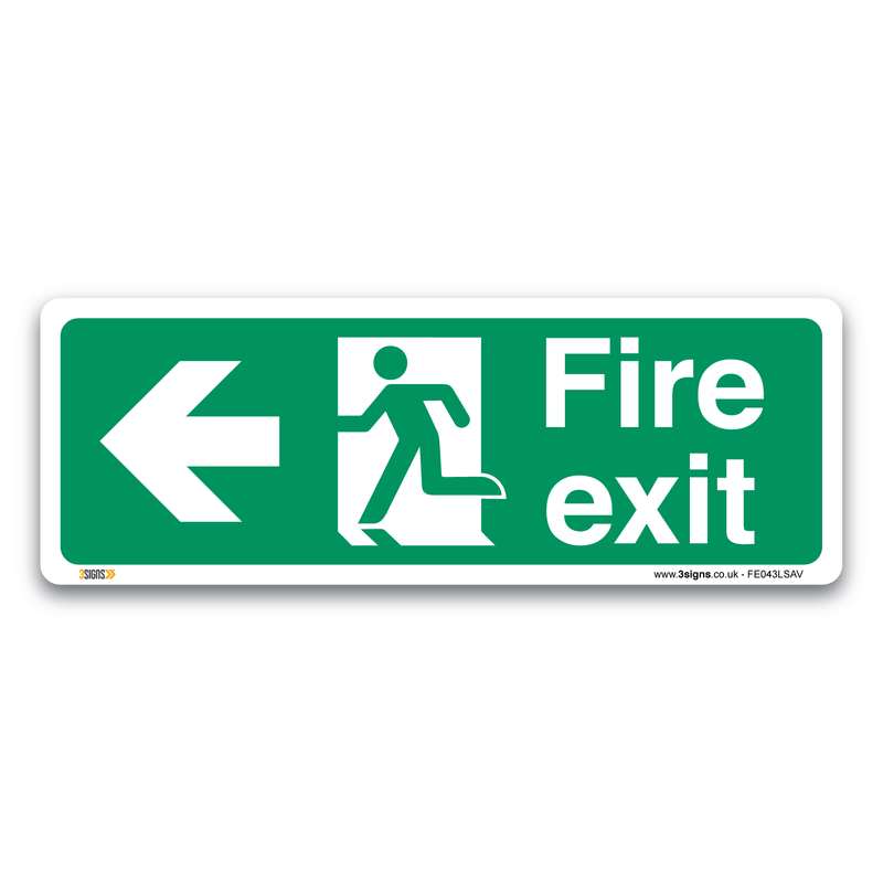 Fire Exit Arrow Left Safety Sign