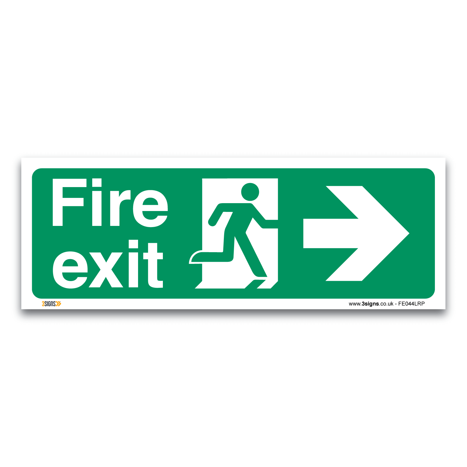 Fire Exit Arrow Right Safety Sign | Fire Exit Sign ISO 7010 | Fas — 3 ...