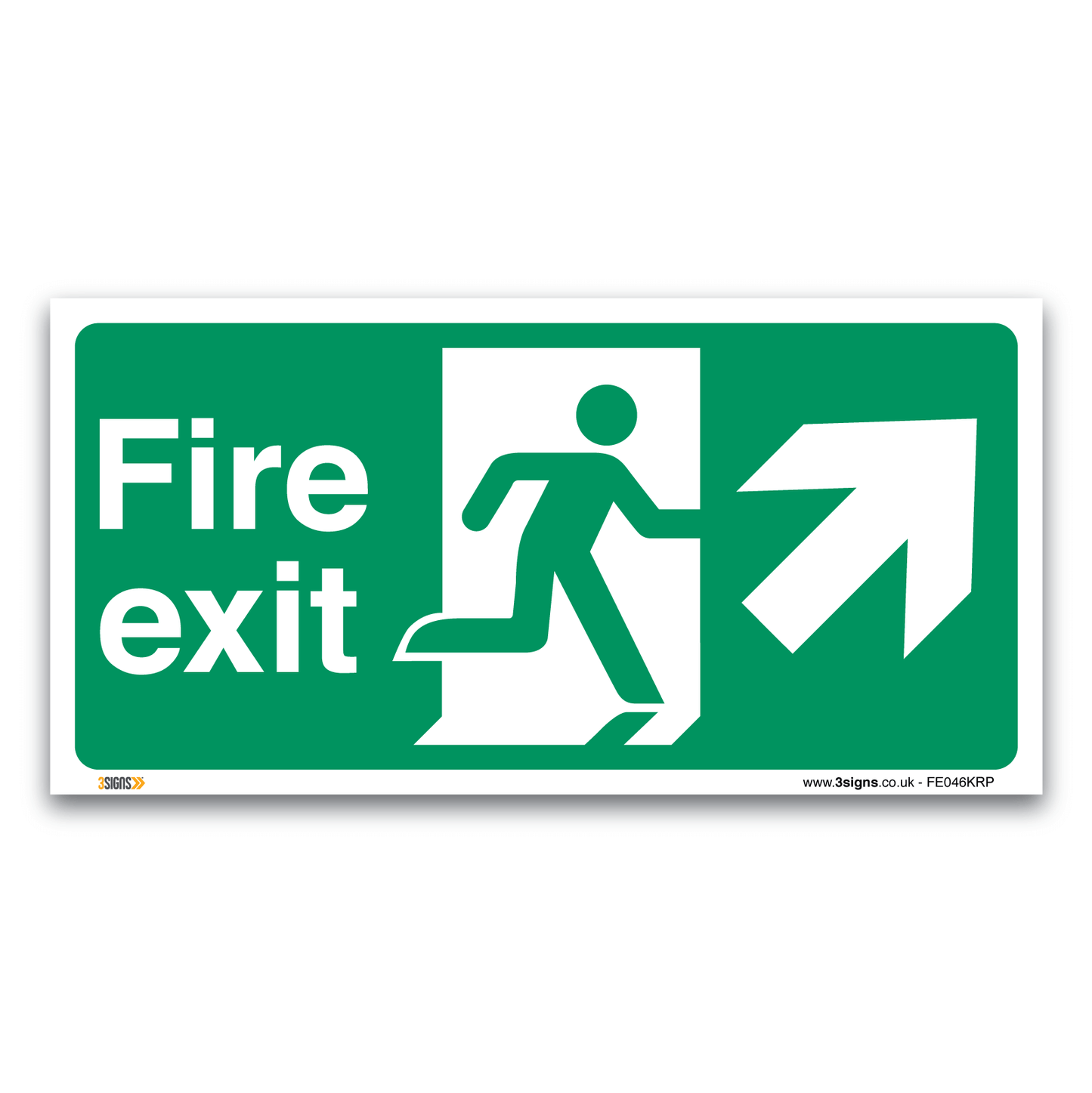 Fire Exit Arrow Right Up Safety Sign
