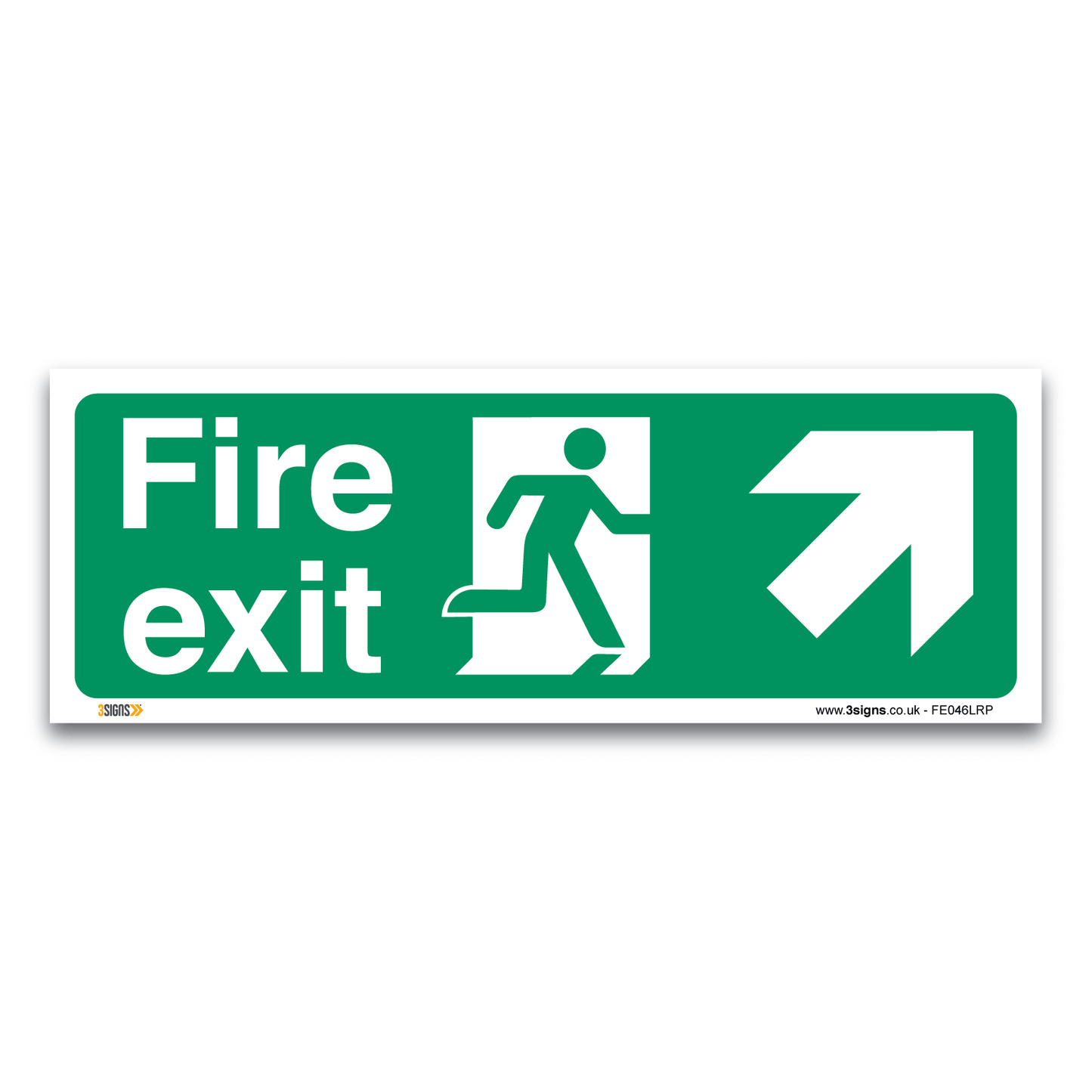 Fire Exit Arrow Right Up Safety Sign