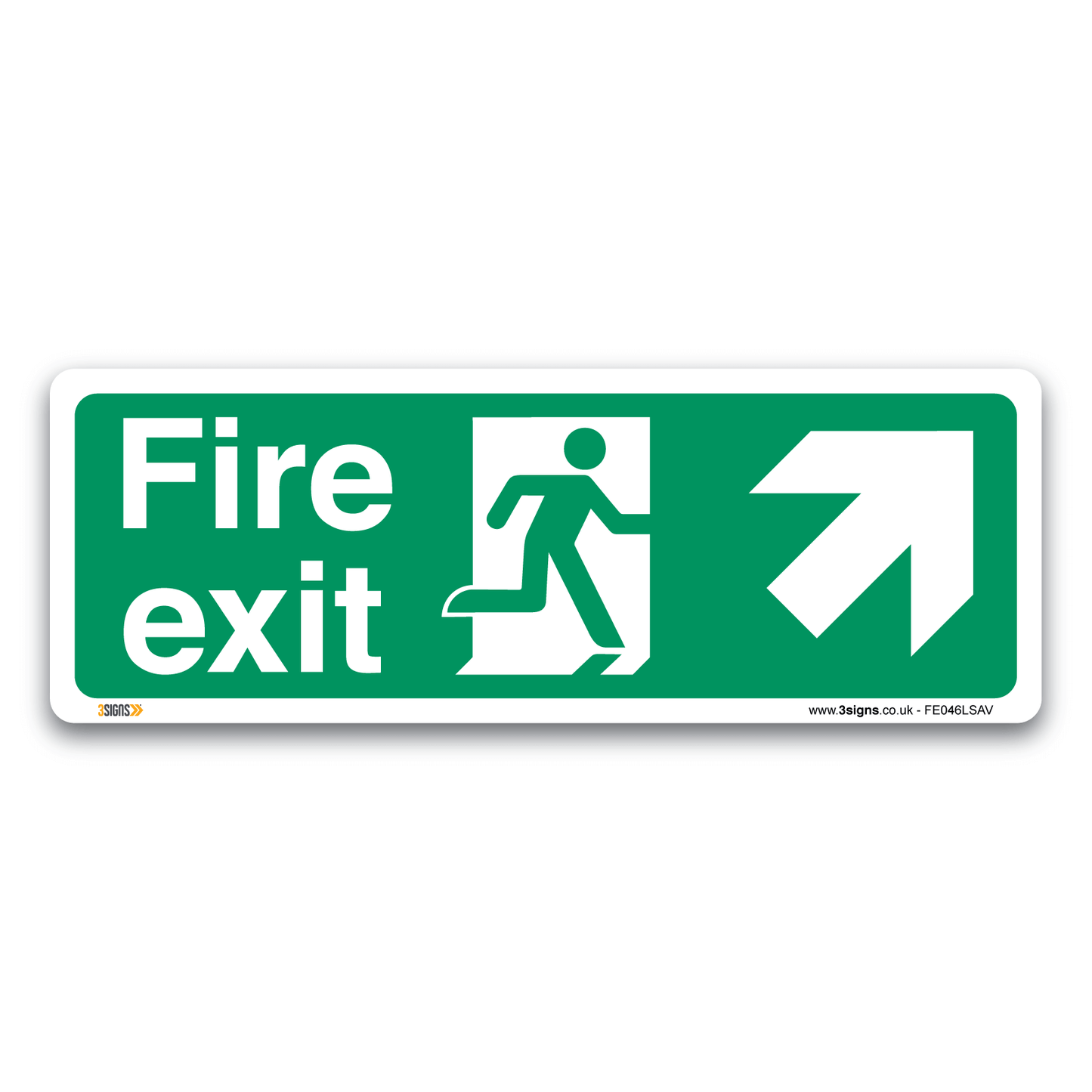 Fire Exit Arrow Right Up Safety Sign