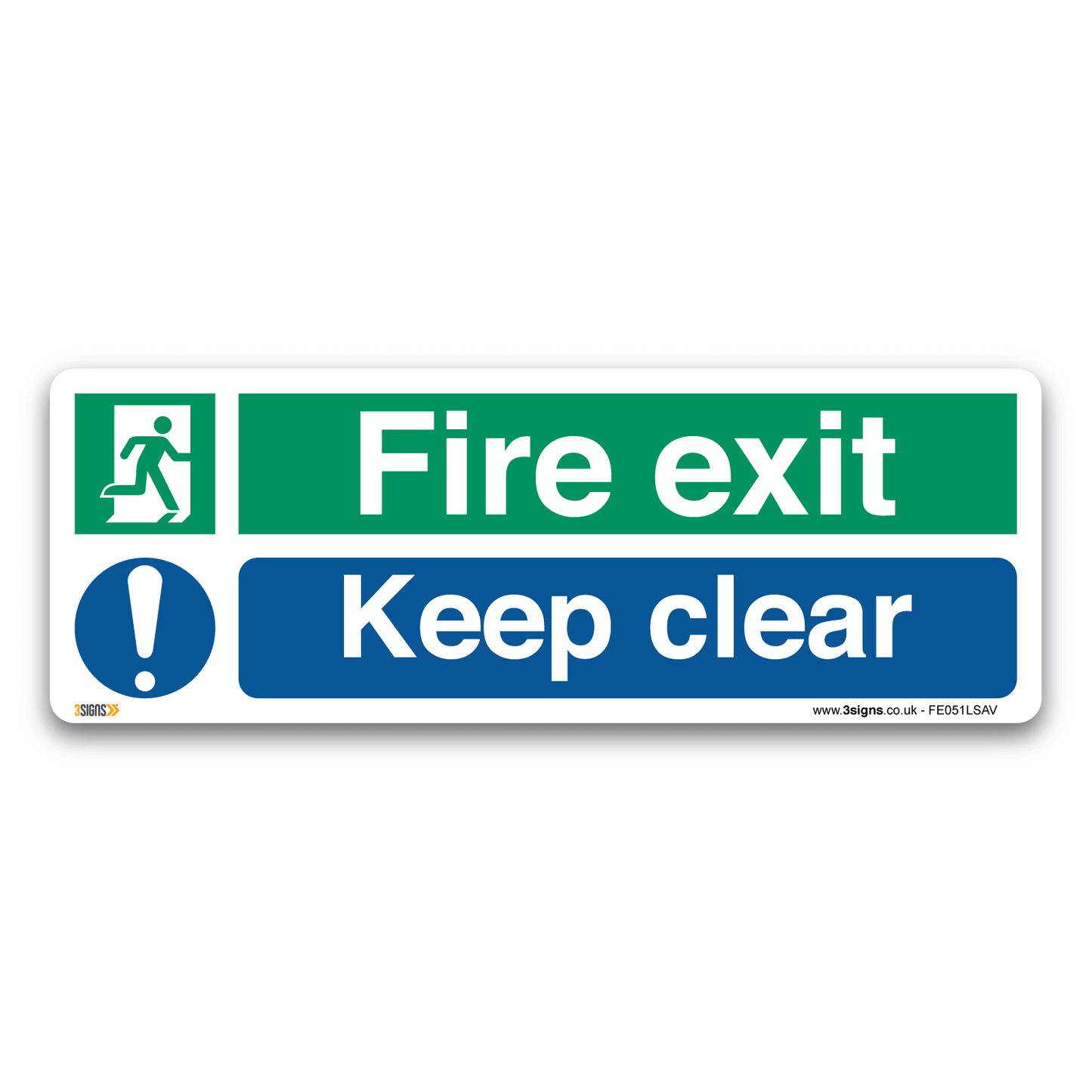 Fire Exit Keep Clear Safety Sign