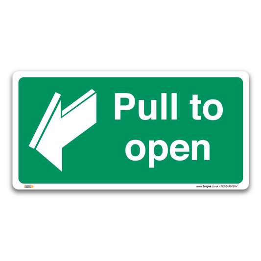 Pull Arrow Left Safety Sign