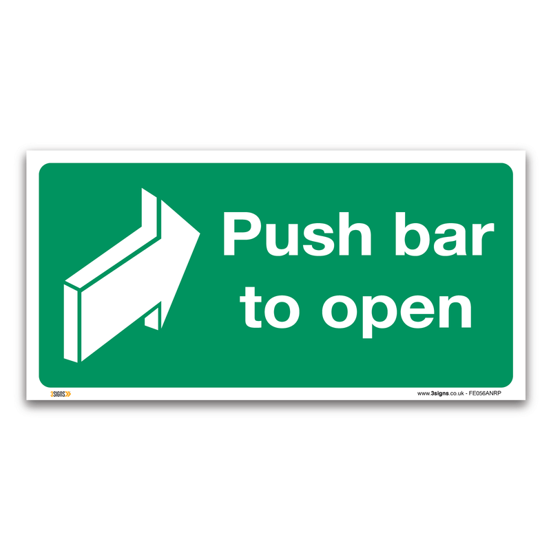 Push Bar To Open Safety Sign