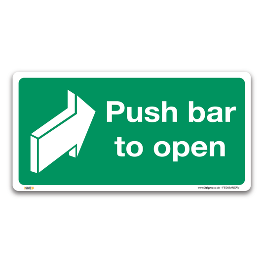 Push Bar To Open Safety Sign