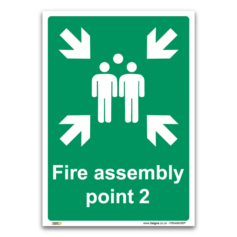 Fire Assembly Point 2 Safety Sign Health And Safety Fire Action Signs