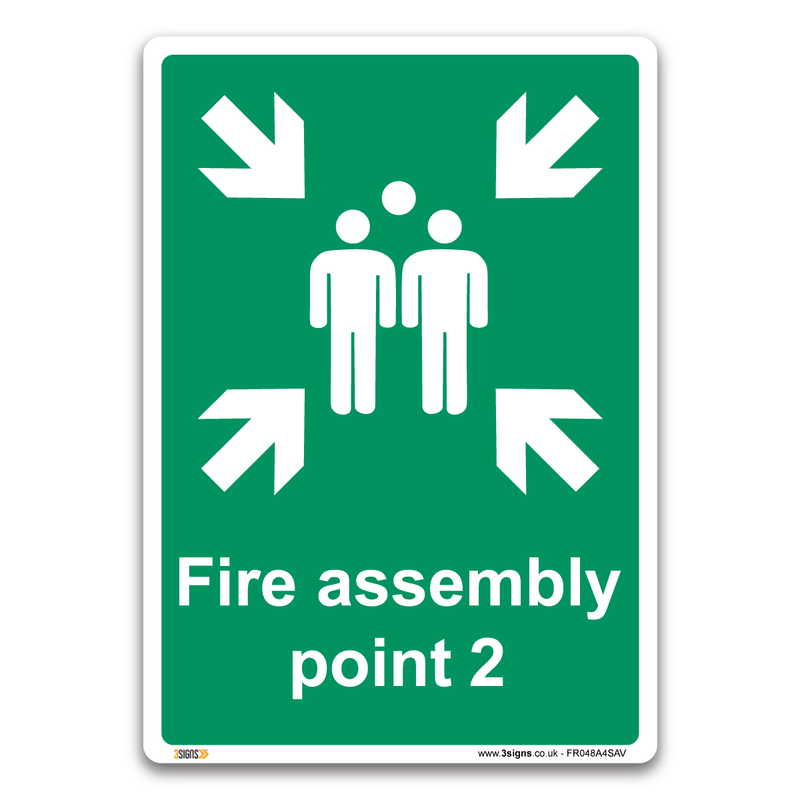 Fire Assembly Point 2 Safety Sign Health And Safety Fire Action Signs