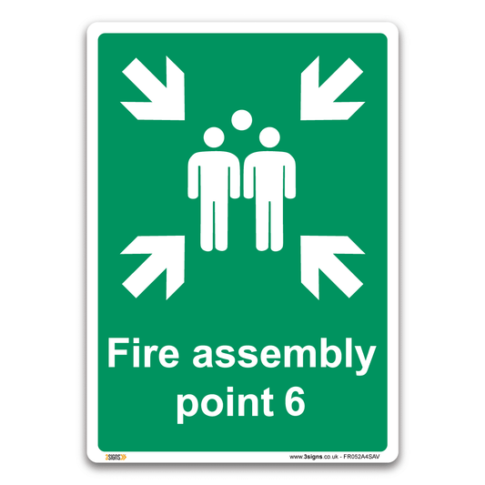 Fire Assembly Point 6 Safety Sign Health And Safety Fire Action Signs