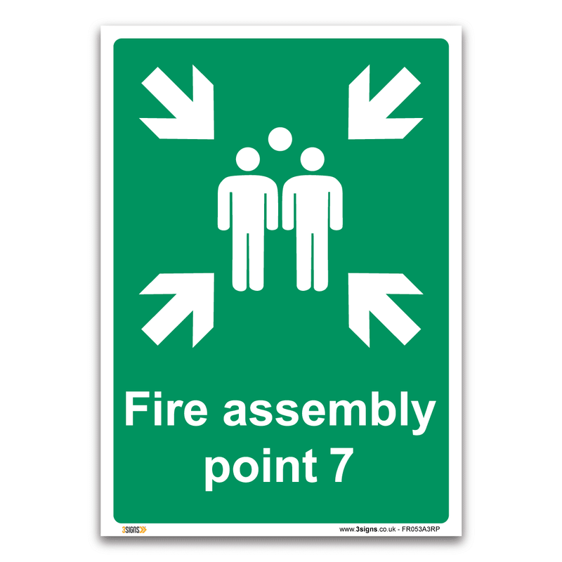 Fire Assembly Point 7 Safety Sign Health And Safety Fire Action Signs