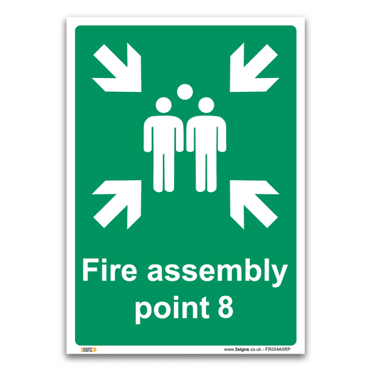 Fire Assembly Point 8 Safety Sign Health And Safety Fire Action Signs