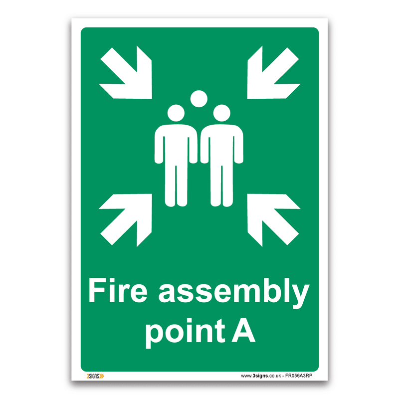 Fire Assembly Point A Safety Sign Health And Safety Fire Action Signs