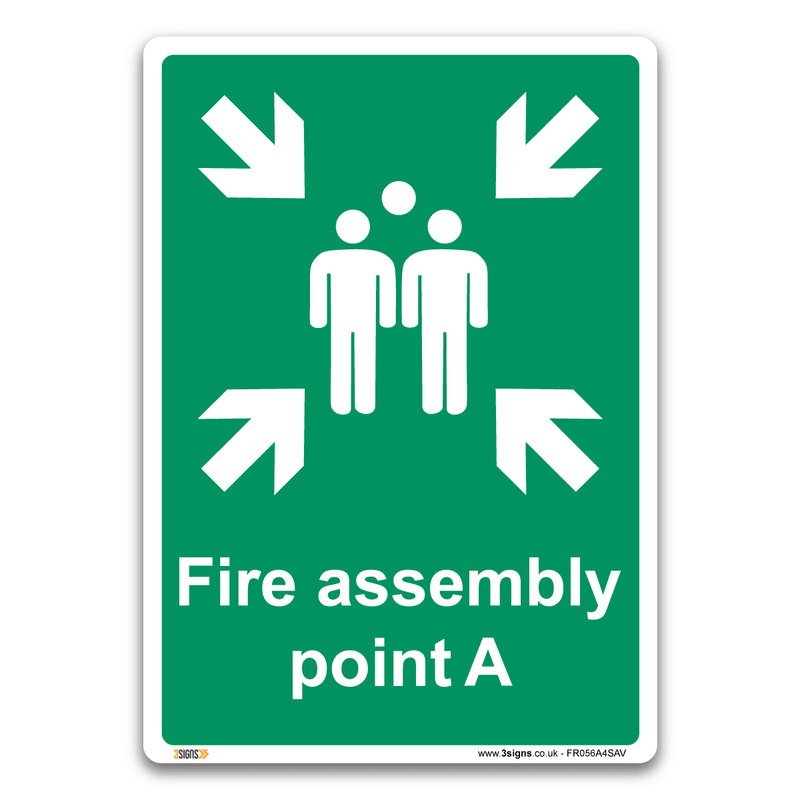 Fire Assembly Point A Safety Sign Health And Safety Fire Action Signs