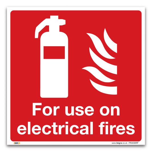 For Use On Electrical Fires Safety Sign