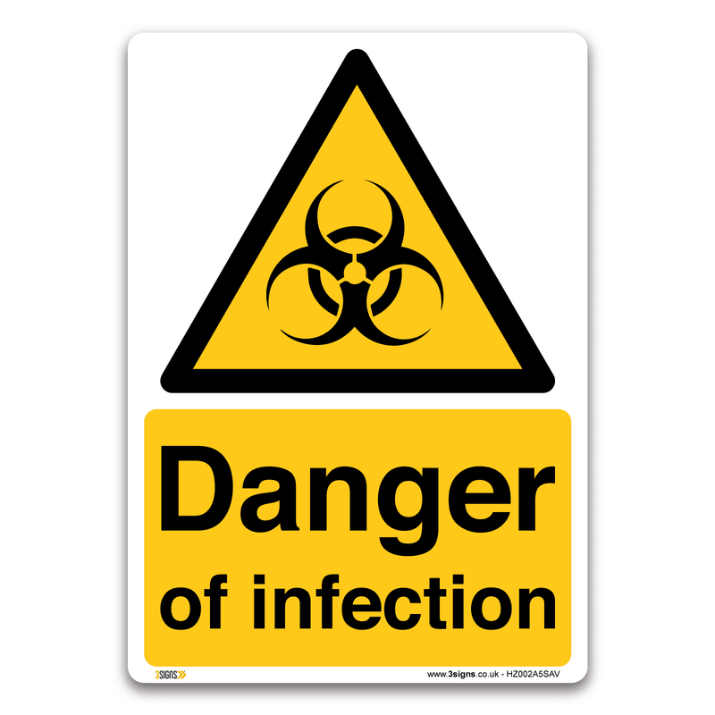 Human Infection Warning Sign Danger Of Infection Safety Sign | Workplace Safety Sign | Fast UK — 3 ...