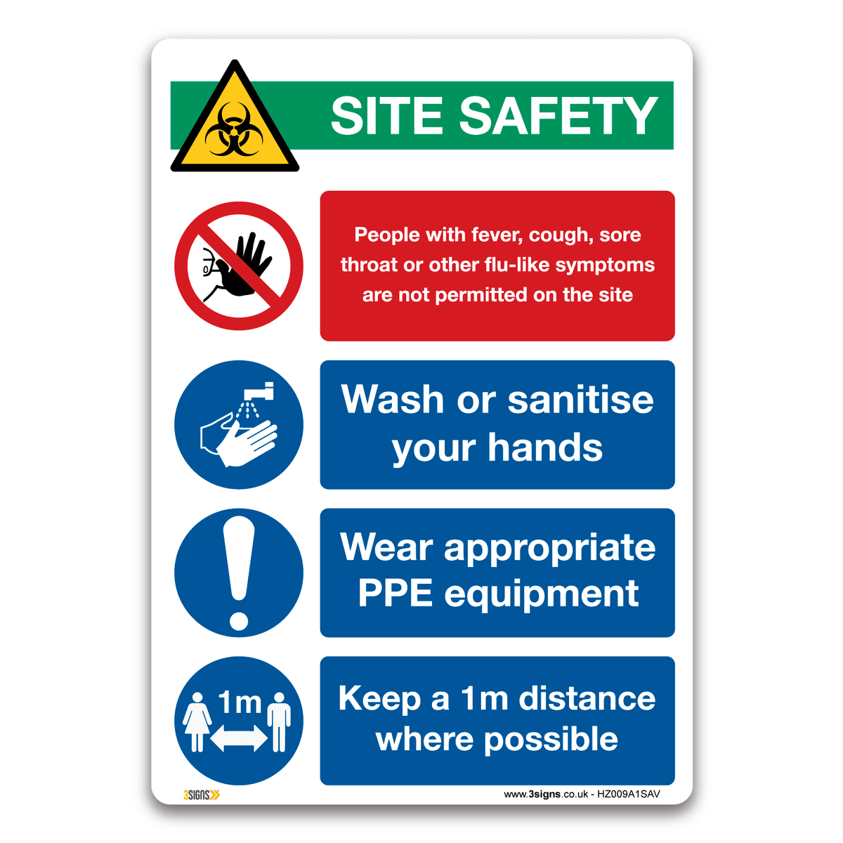 Site Safety Social Distancing Signs Safety Sign | Construction Si — 3 ...