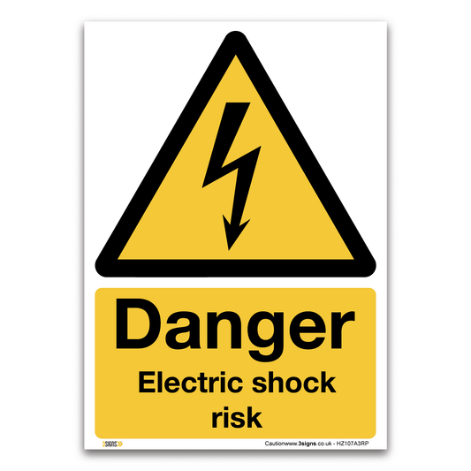 Danger Electric Shock Risk Safety Sign Health And Safety Warning Signs