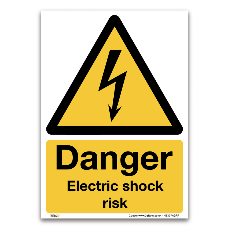 Danger Electric Shock Risk Safety Sign Health And Safety Warning Signs