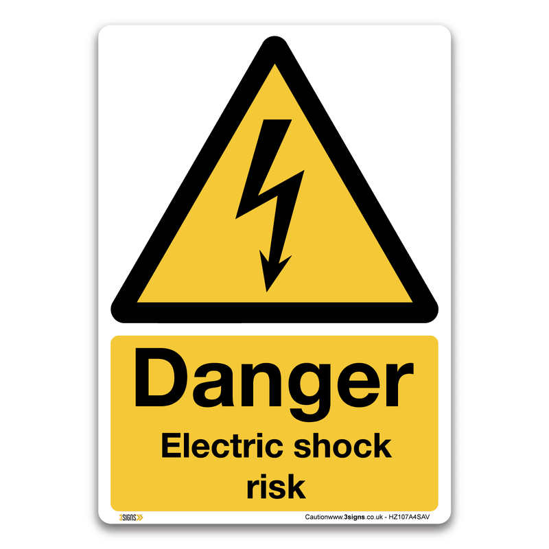 Danger Electric Shock Risk Safety Sign Health And Safety Warning Signs