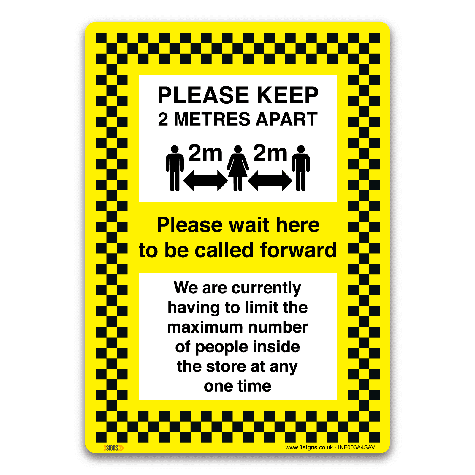 Please Keep 2M Apart Safety Sign | Workplace Safety Sign ISO 7010 — 3 ...
