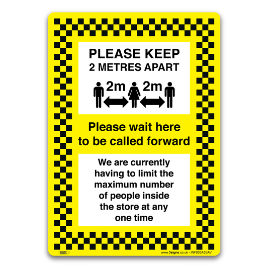 Please keep 2m apart sign, Health and Safety Hygiene Virus Risk Sign